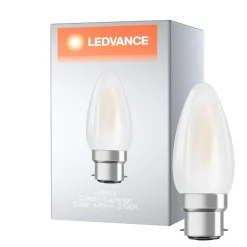 Ledvance Classic Superior LED Lampa B22d Kronljus Filament Matt 3.4W 470lm - 927 Extra Varm Vit | Bästa färgåtergivning - Dimbar - Ersättare 40W