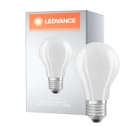 Ledvance Classic Superior LED Lampa E27 Päron Filament Matt 4.2W 470lm - 927 Extra Varm Vit | Bästa färgåtergivning - Dimbar - Ersättare 40W