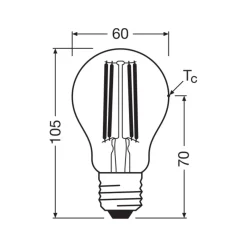Ledvance Classic Superior LED Lampa E27 Päron Filament Klar 5W 1055lm - 840 Kallvit | Ersättare 75W