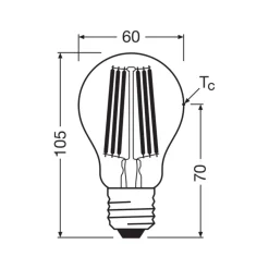 Ledvance Classic Superior LED Lampa E27 Päron Filament Klar 7.2W 1521lm - 840 Kallvit | Ersättare 100W