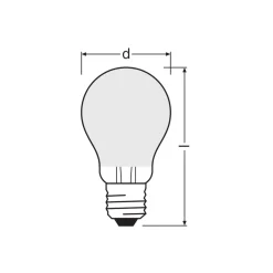 Ledvance Classic Superior LED Lampa E27 Päron Filament Matt 5.7W 1055lm - 827 Extra Varm Vit | Dimbar - Ersättare 75W