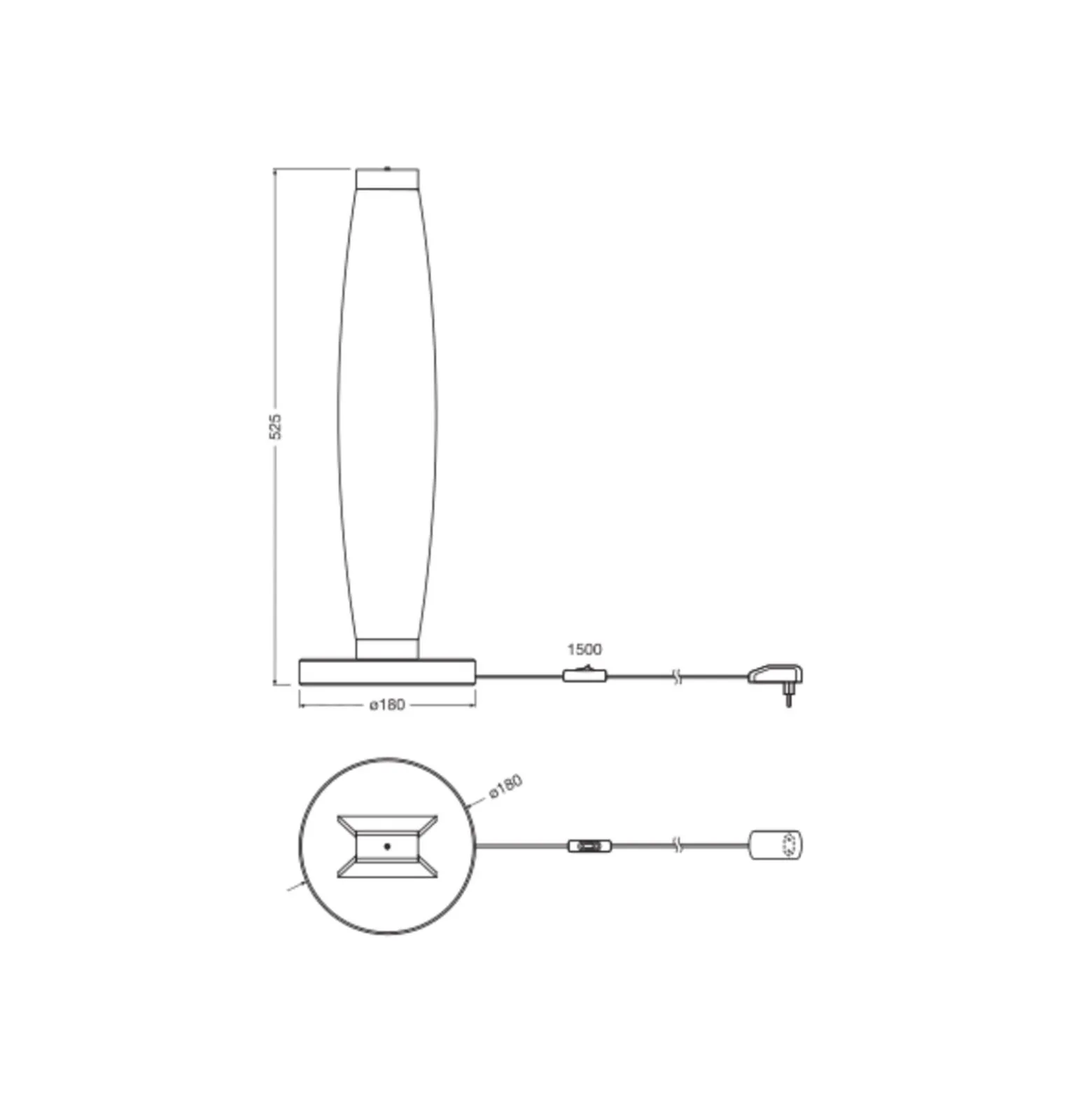 Ledvance Decor Flat Felt Bordslampa Grå 13W 350lm - 830 Varm Vit | 180mm