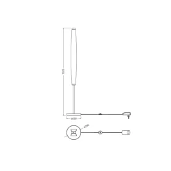 Ledvance Decor Flat Felt Golvlampa Grå 23W 800lm - 830 Varm Vit | 250mm