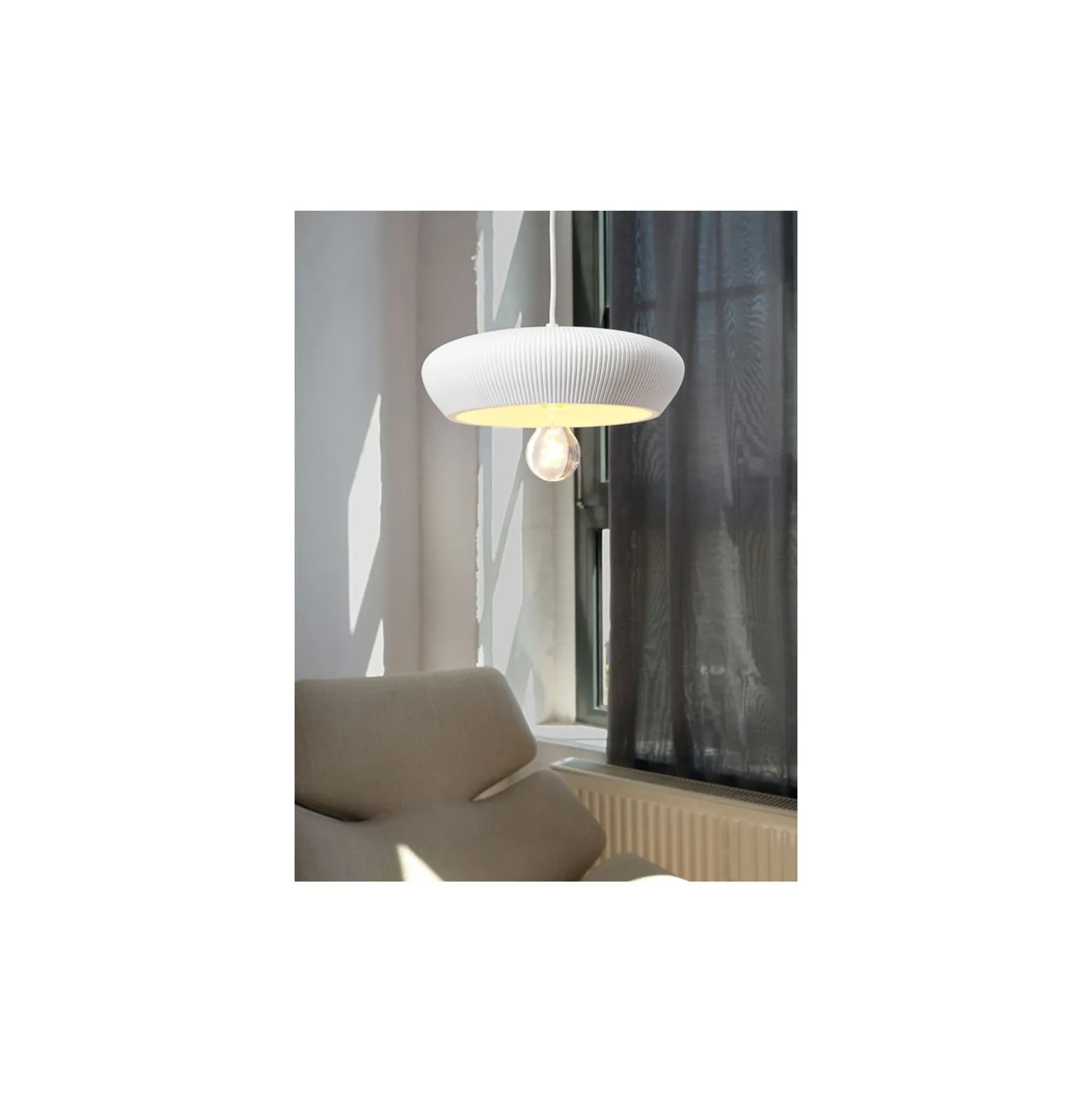 Ledvance Decor Gips/Stål Pure Pendellampa 280 Vit | Passande för E27