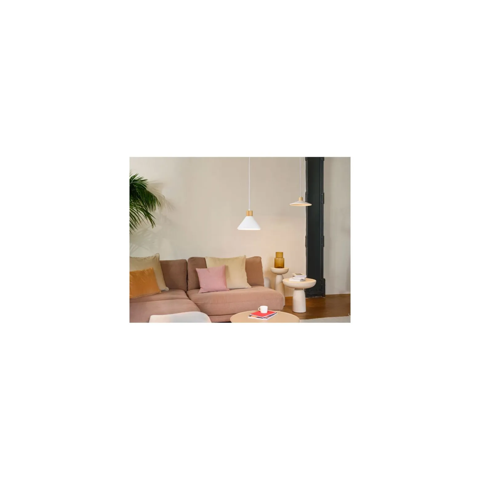 Ledvance Decor Gips/Stål/Trä Pendellampa Vit | Passande för E27
