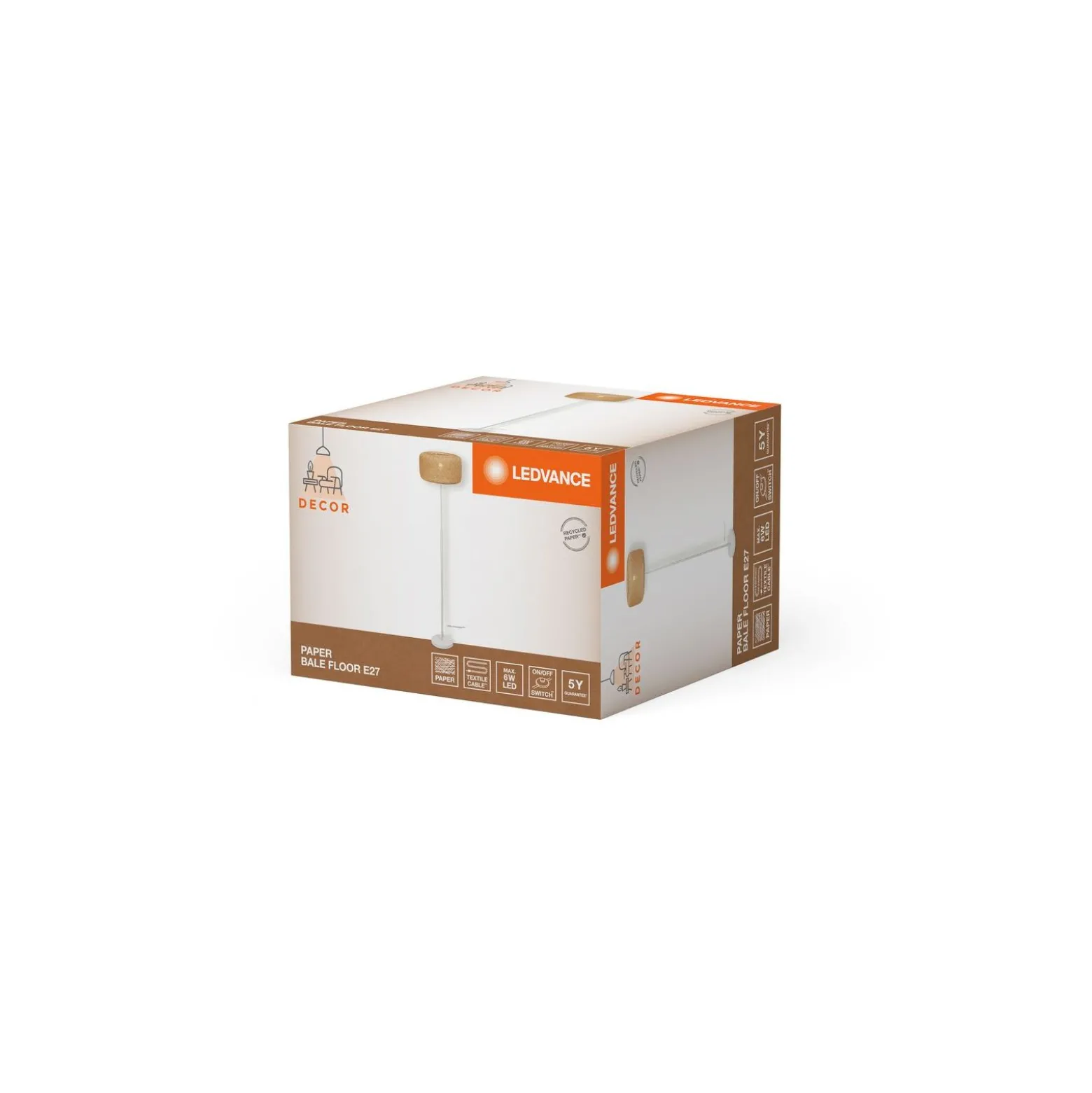 Ledvance Decor Golvlampa Bale Beige | Passande för 1x E27