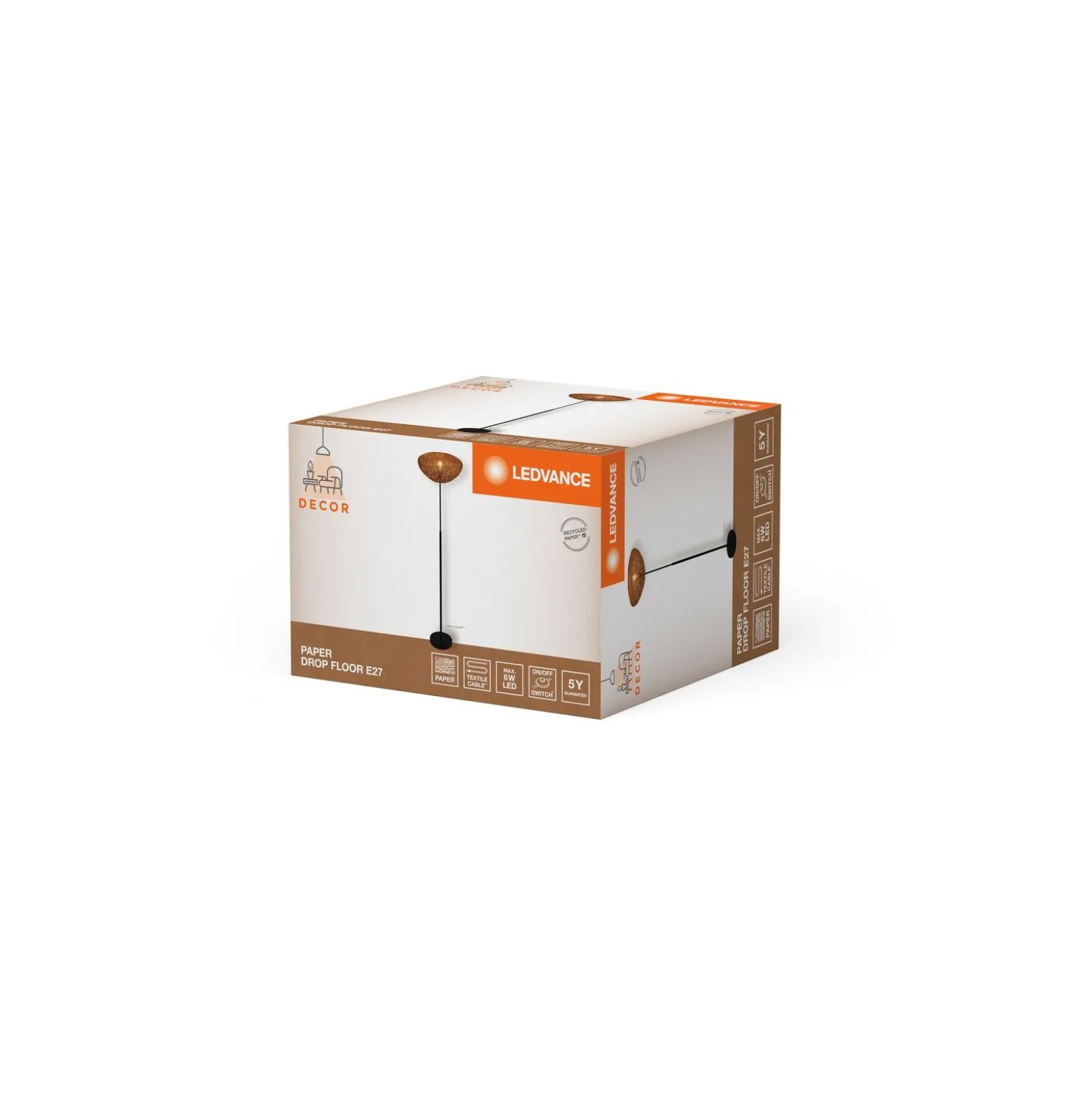 Ledvance Decor Golvlampa Drop Beige | Passande för 1x E27