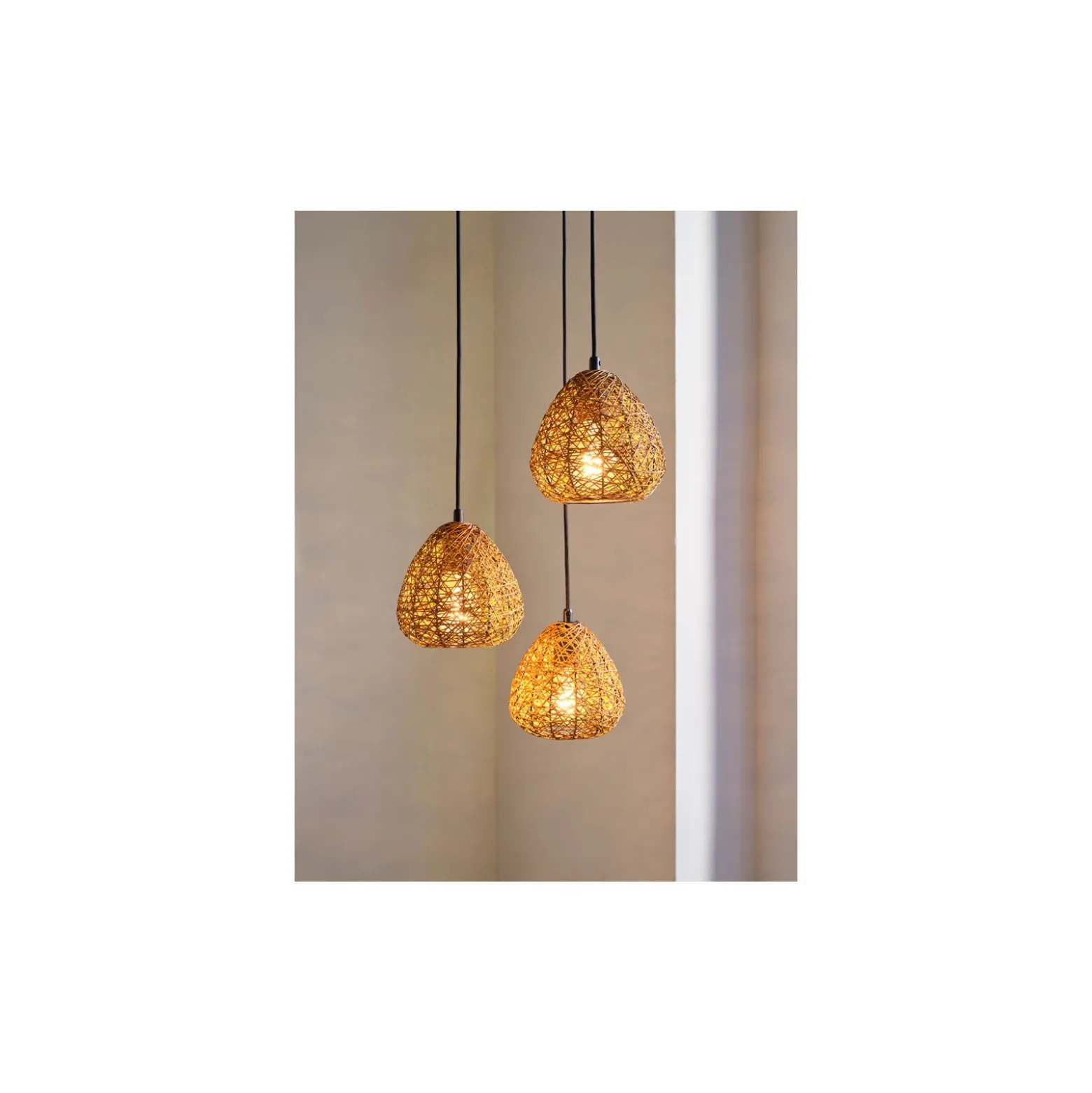 Ledvance Decor Papper Drop Gips/Stål Pendellampa Beige | Passande för 3X E27