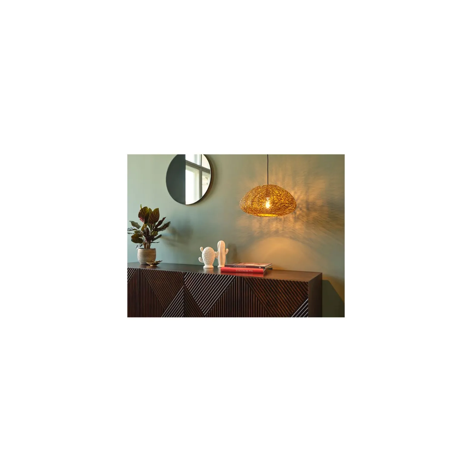 Ledvance Decor Papper Drop Papper/Stål Pendellampa Beige | Passande för E27