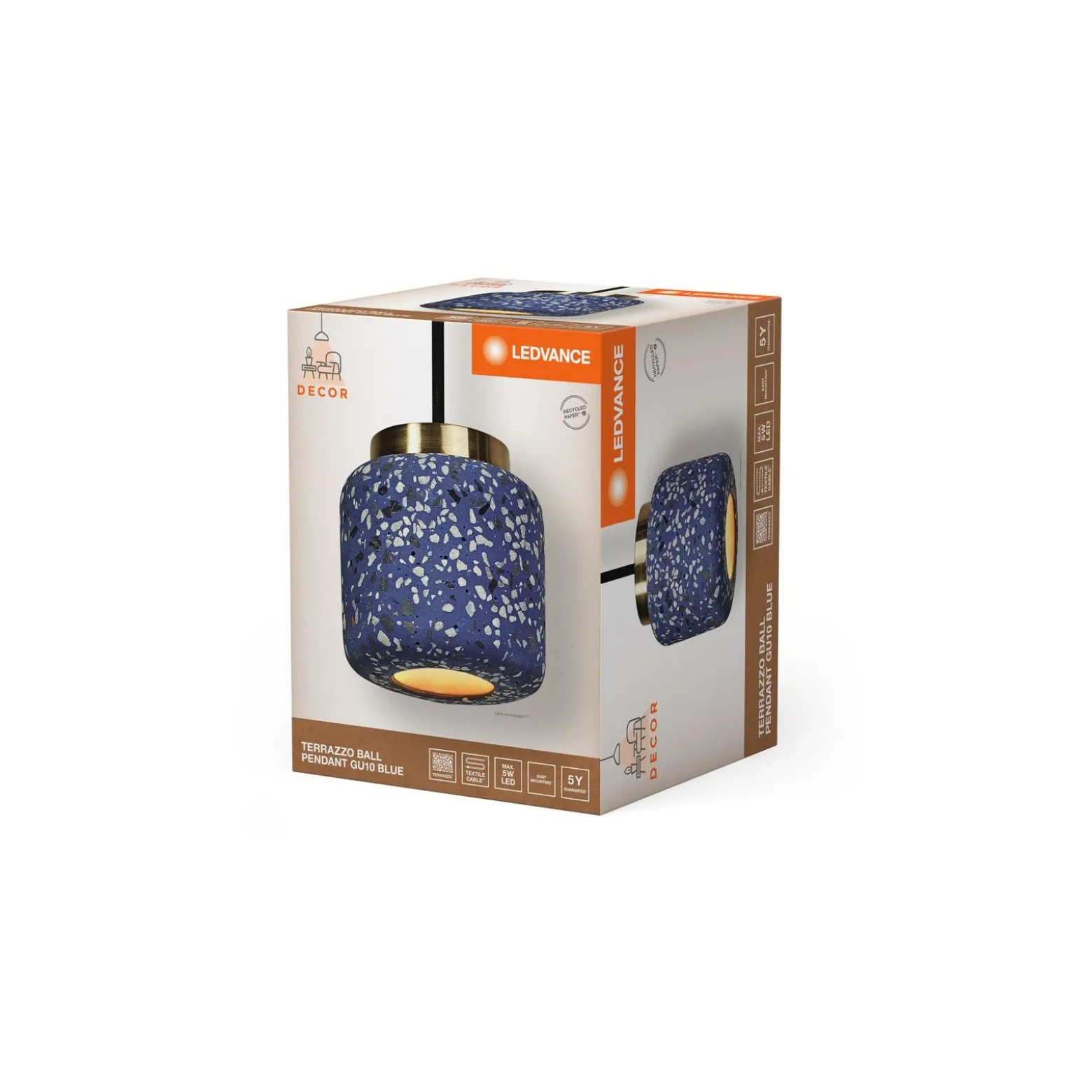 Ledvance Decor Pendellampa Terazzo Boll Blå | Passande för 1x GU10