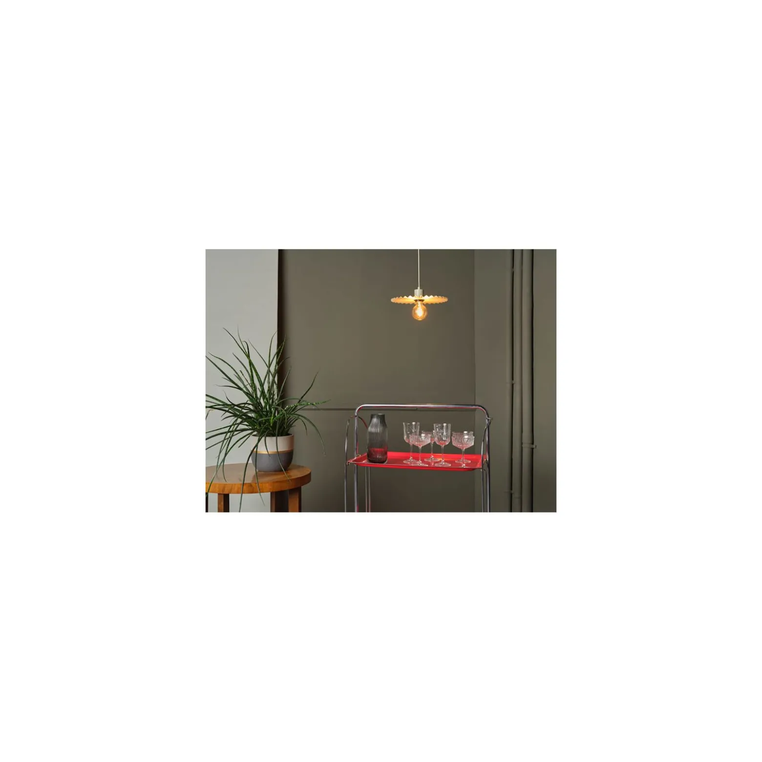 Ledvance Decor Plisse Pendellampa Stål Beige | Passande för E27