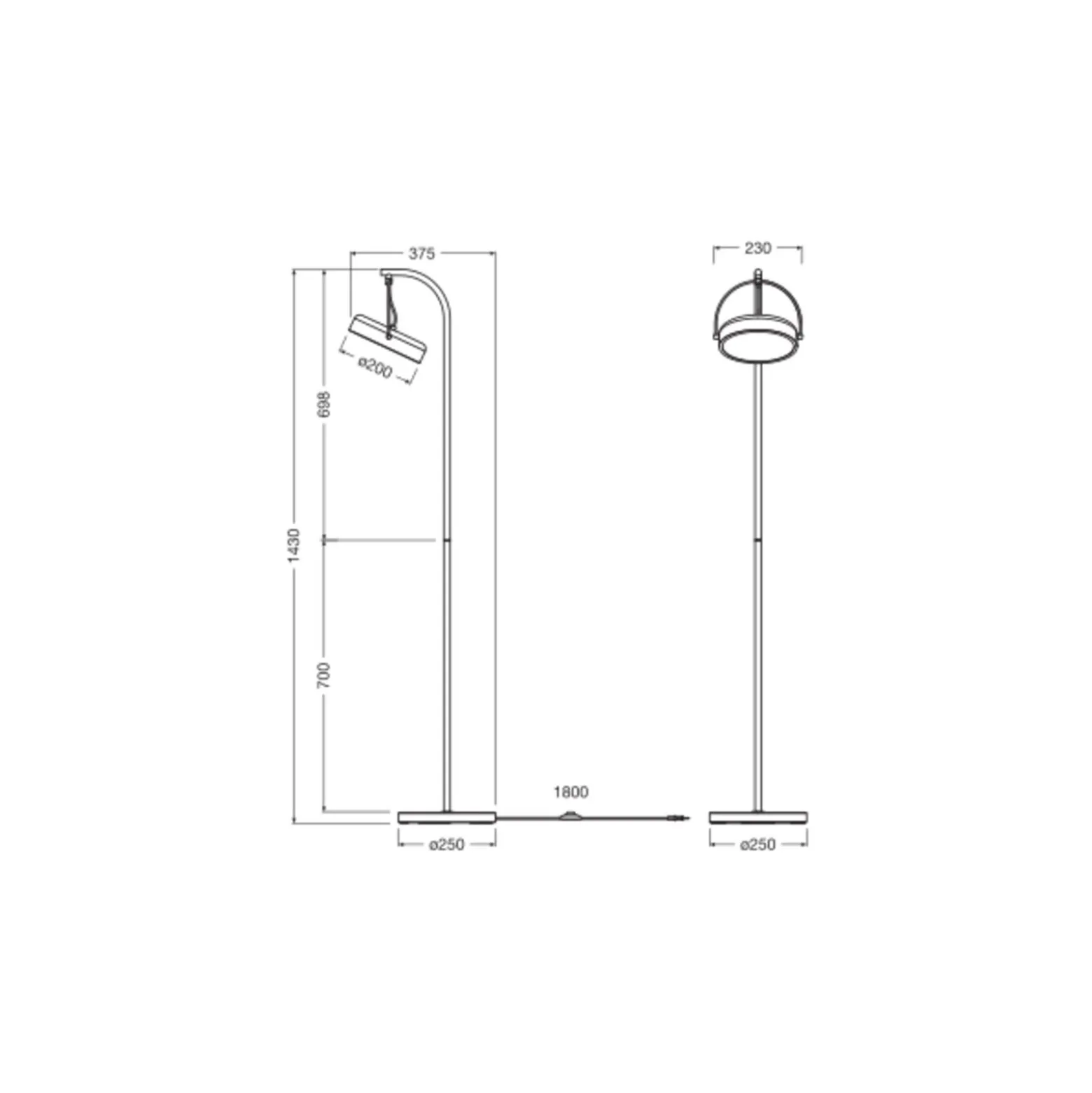 Ledvance Decor Puck Golvlampa Svart 12W 590lm - 930 Varm Vit | Bästa Färgåtergivning