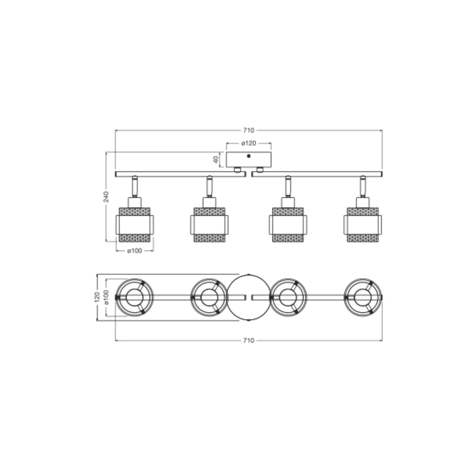 Ledvance Decor Spot Hornet Tak Spot Svart 4x2.8W - 827 Extra Varm Vit | Inkl. 4x E14