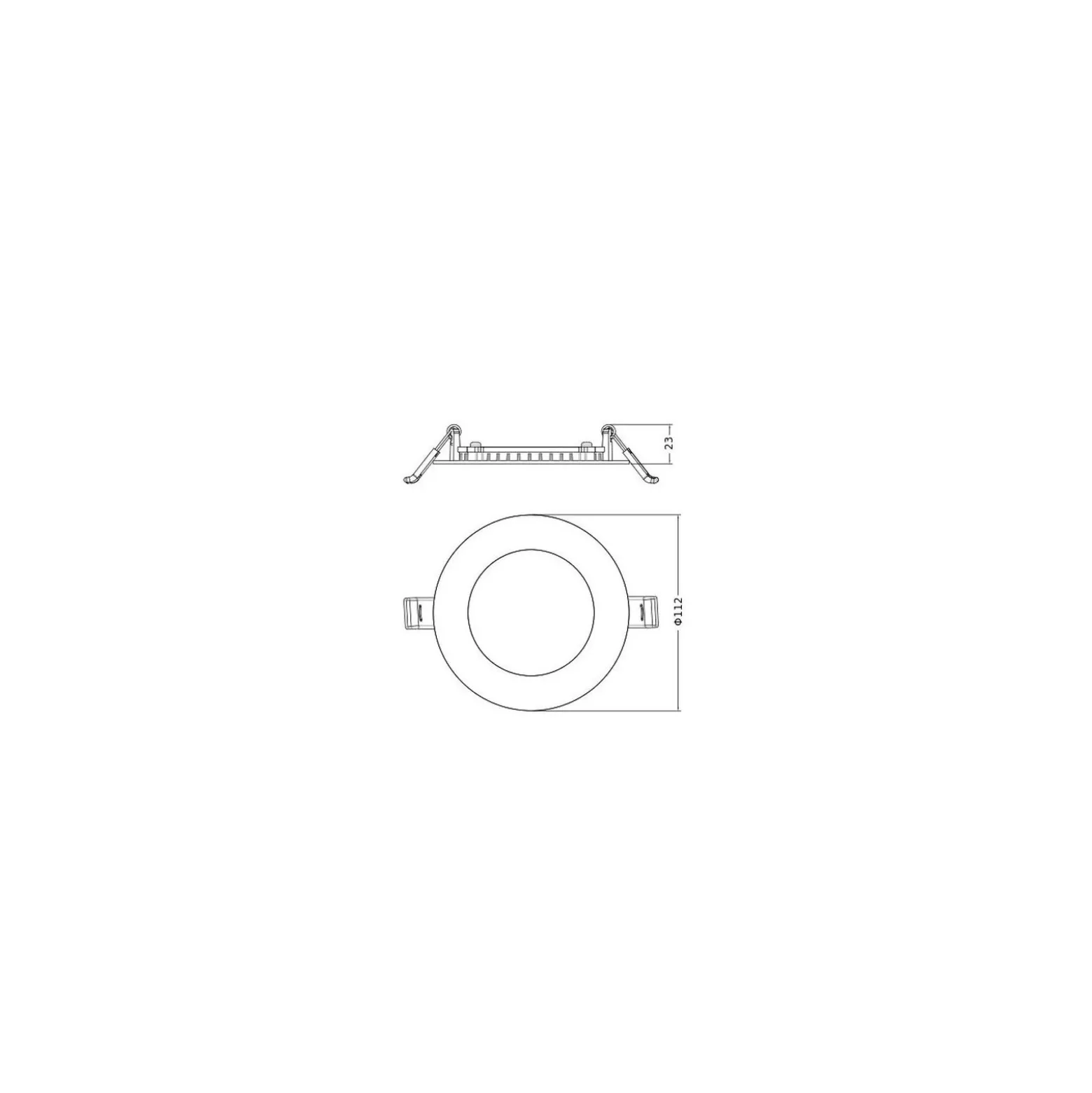 Ledvance Downlight Slim Alu Vit 8W 800lm 90D - 830 Varm Vit | Utskärning 100mm - IP44