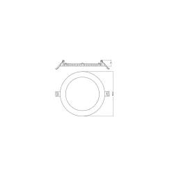 Ledvance Downlight Slim Alu Vit 13W 1300lm 90D - 830 Varm Vit | Utskärning 150mm - IP44