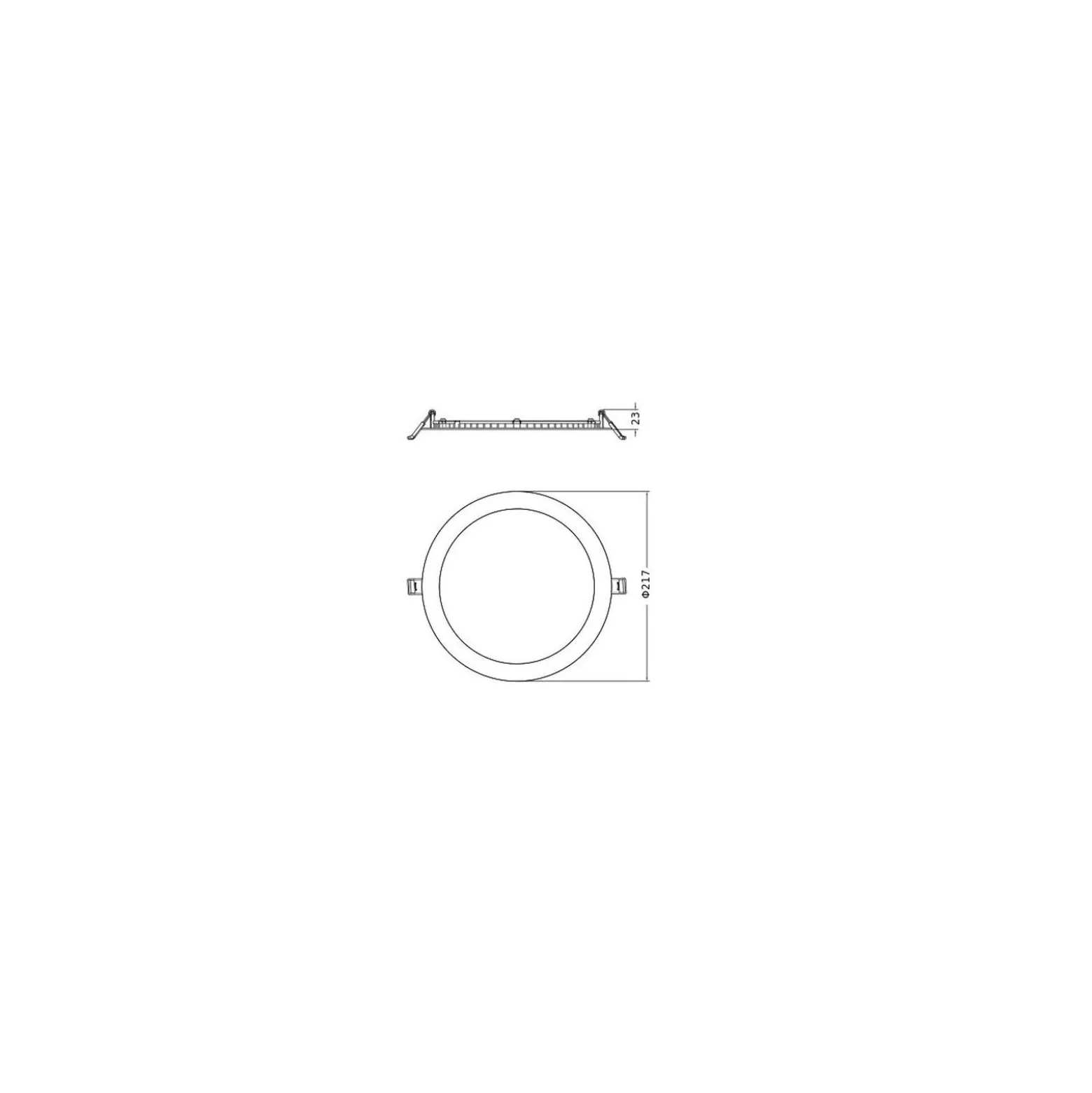 Ledvance Downlight Slim Alu Vit 19W 1900lm 90D - 830 Varm Vit | Utskärning 205mm - IP44