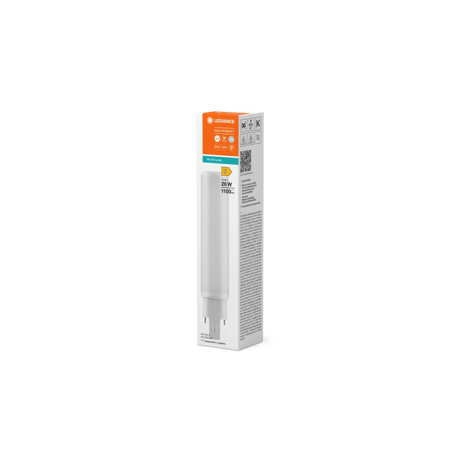 Ledvance Dulux D/E LED 10W - 840 Kallvit | 4-Stift - Ersättare 26W