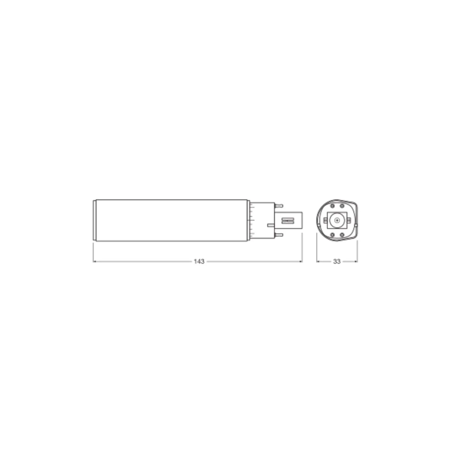 Ledvance Dulux-D LED 7W - 840 Kallvit | 4-Stift - Ersättare 18W