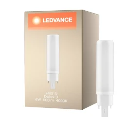 Ledvance Dulux-D LED 6W - 840 Kallvit | 4-Stift - Ersättare 13W