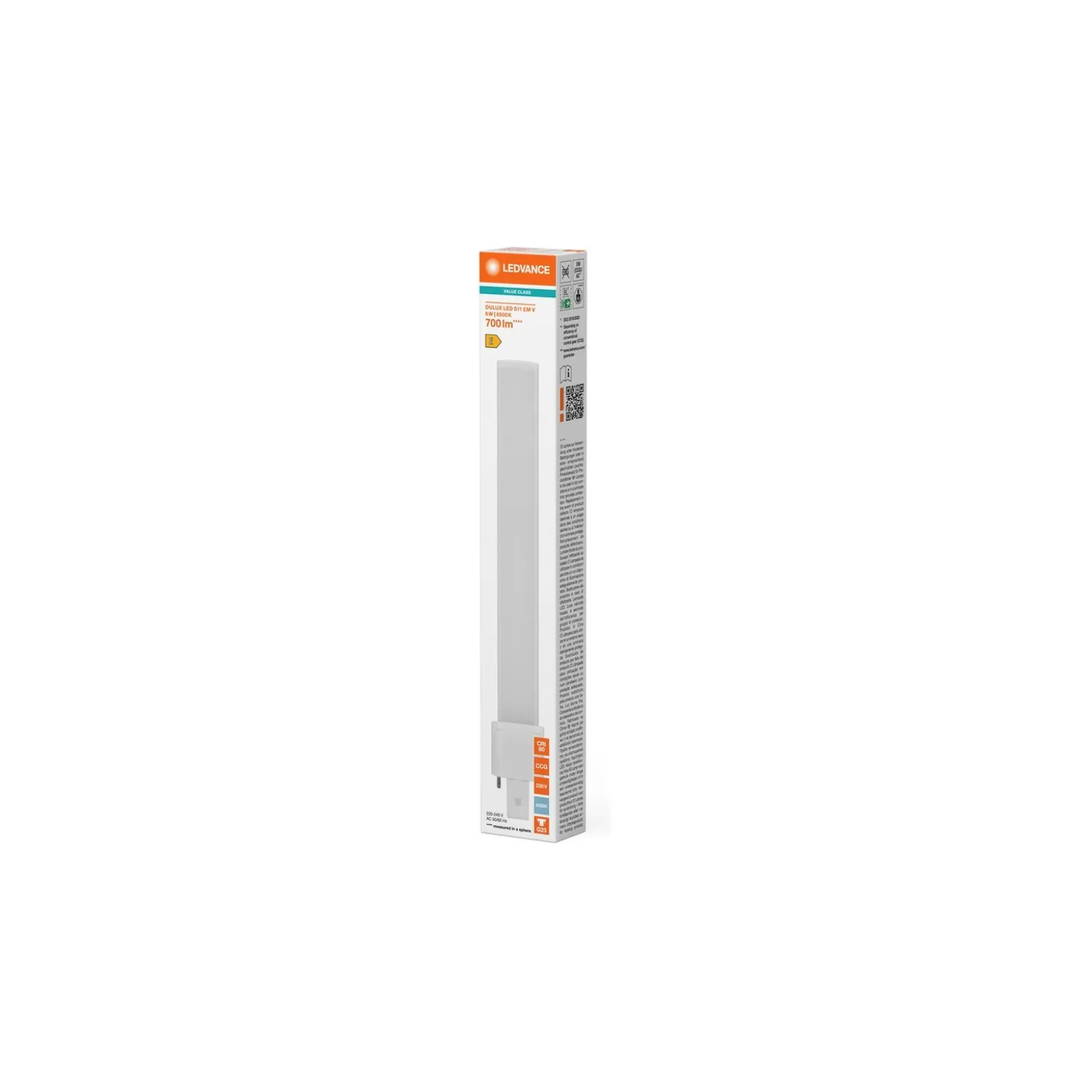 Ledvance DULUX LED S EM & AC Mains Value 6W 700lm - 865 Dagsljus | Ersättare 11W