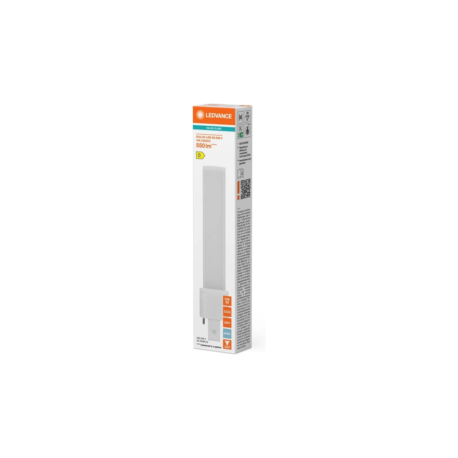 Ledvance DULUX LED S EM & AC Mains Value 4W 550lm - 865 Dagsljus | Ersättare 11W