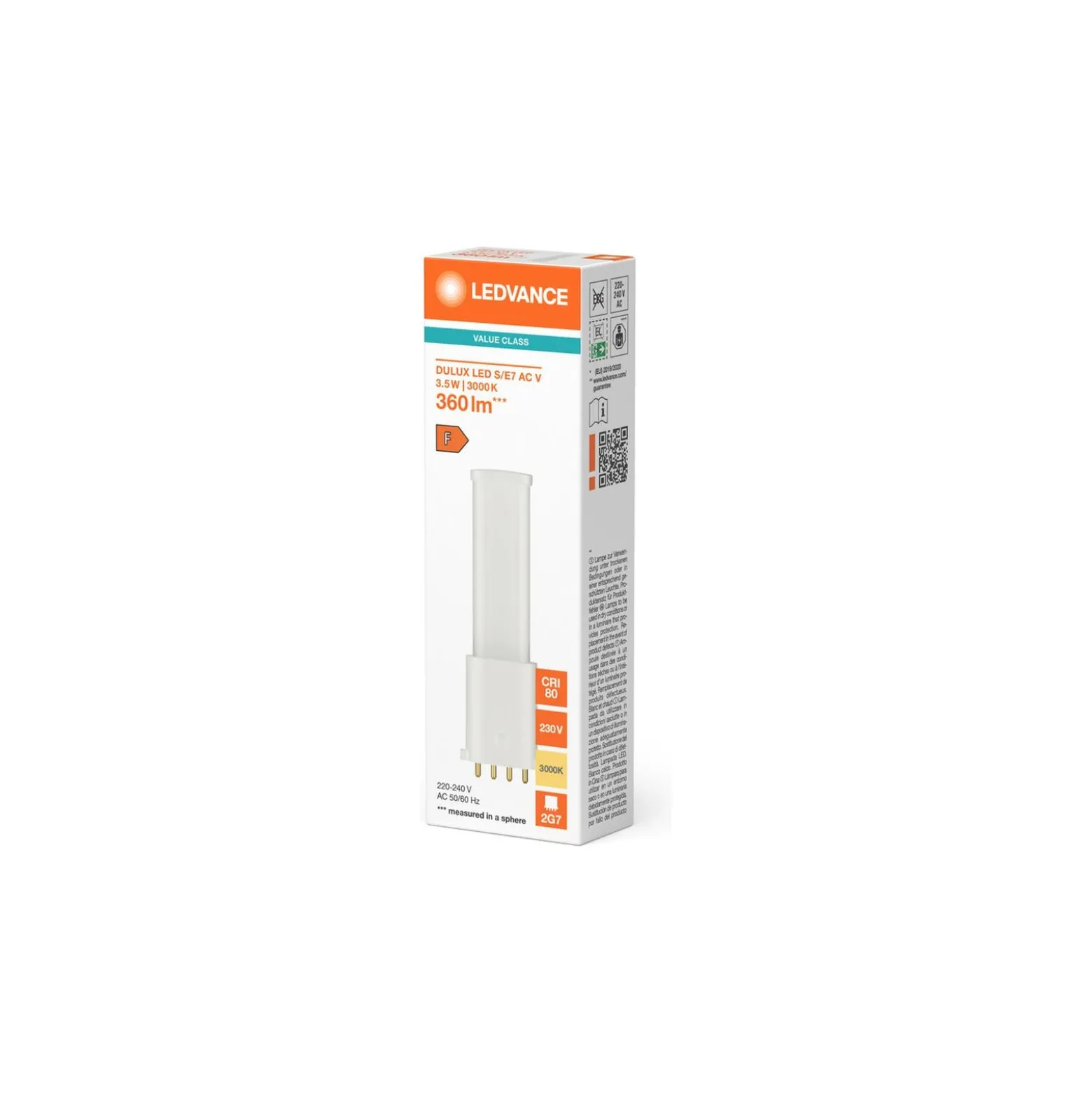 Ledvance Dulux-S/E LED Mains Value 3.5W 360lm - 830 Varm Vit | Ersättare 7W
