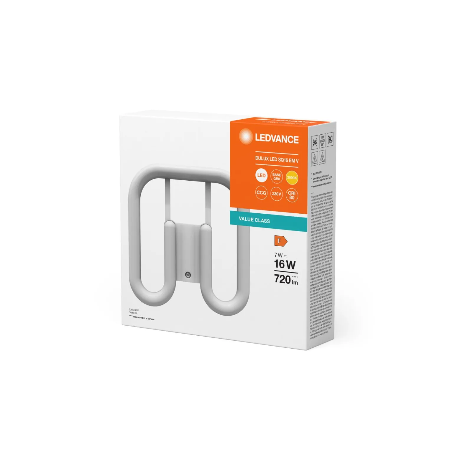 Ledvance DULUX-SQ LED 7W - 830 Varm Vit | 2-Stift - Ersättare 16W