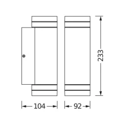 Ledvance Endura Classic Beam Gap Vägglampa Grå Up & Down| Passande för 2x GU10