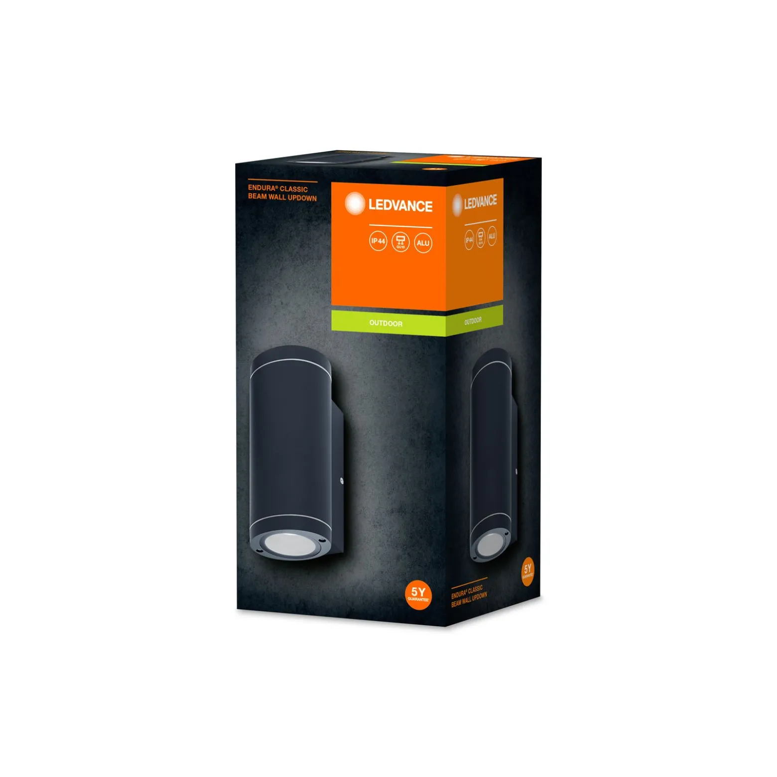 Ledvance Endura Classic Beam Vägglampa Grå Up & Down | Passande för 2x GU10