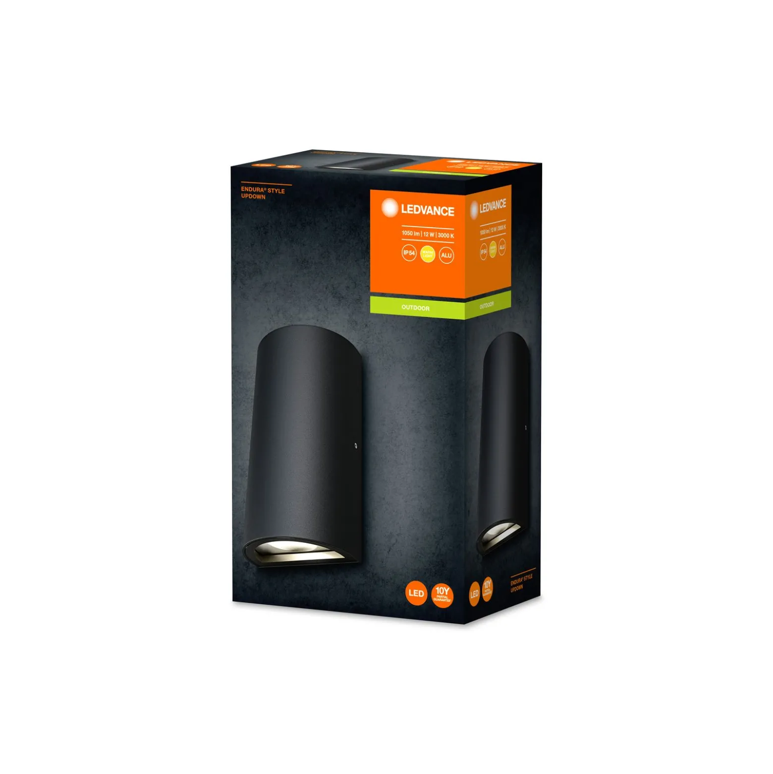 Ledvance Endura Stil Alu Vägglampa Mörk Grå Up & Down 12W 700lm - 830 Varm Vit