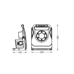 Ledvance LED Abetsbelysning Value Svart 40W 4500lm 100D - 840 Kallvit | IP54 - Batteri - Symmetrisk