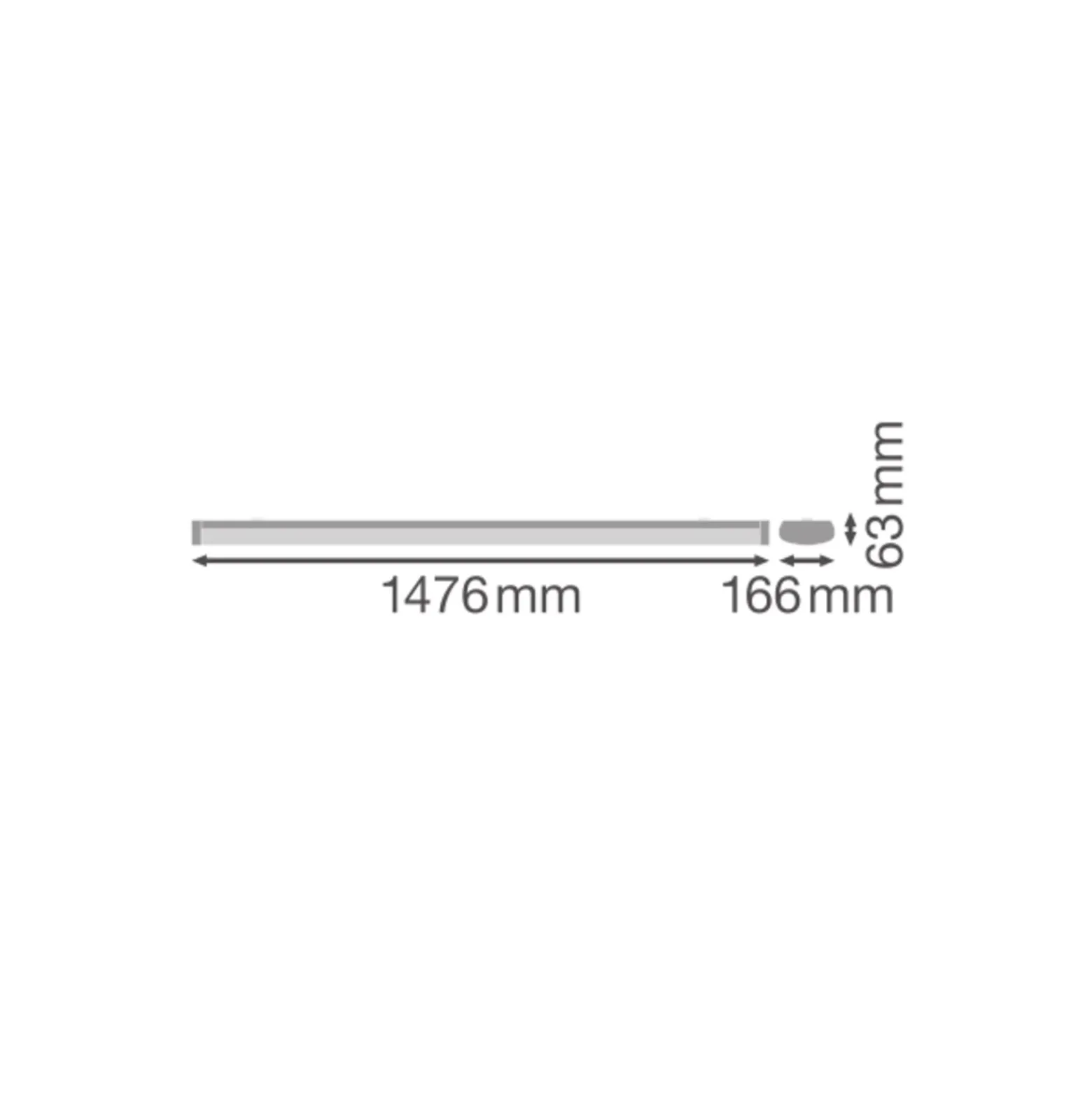 Ledvance LED Allmänbruksarmatur Vattentät 45W 5850lm - 830 Varm Vit | 150cm - 3 Timmar Nödbelysning
