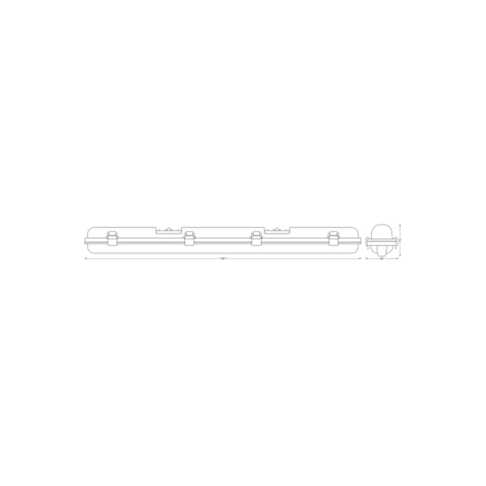 Ledvance LED Allmänbruksarmatur Vattentät Submarine 16W 1600lm - 840 Kallvit | 120cm - Rörelsesensor