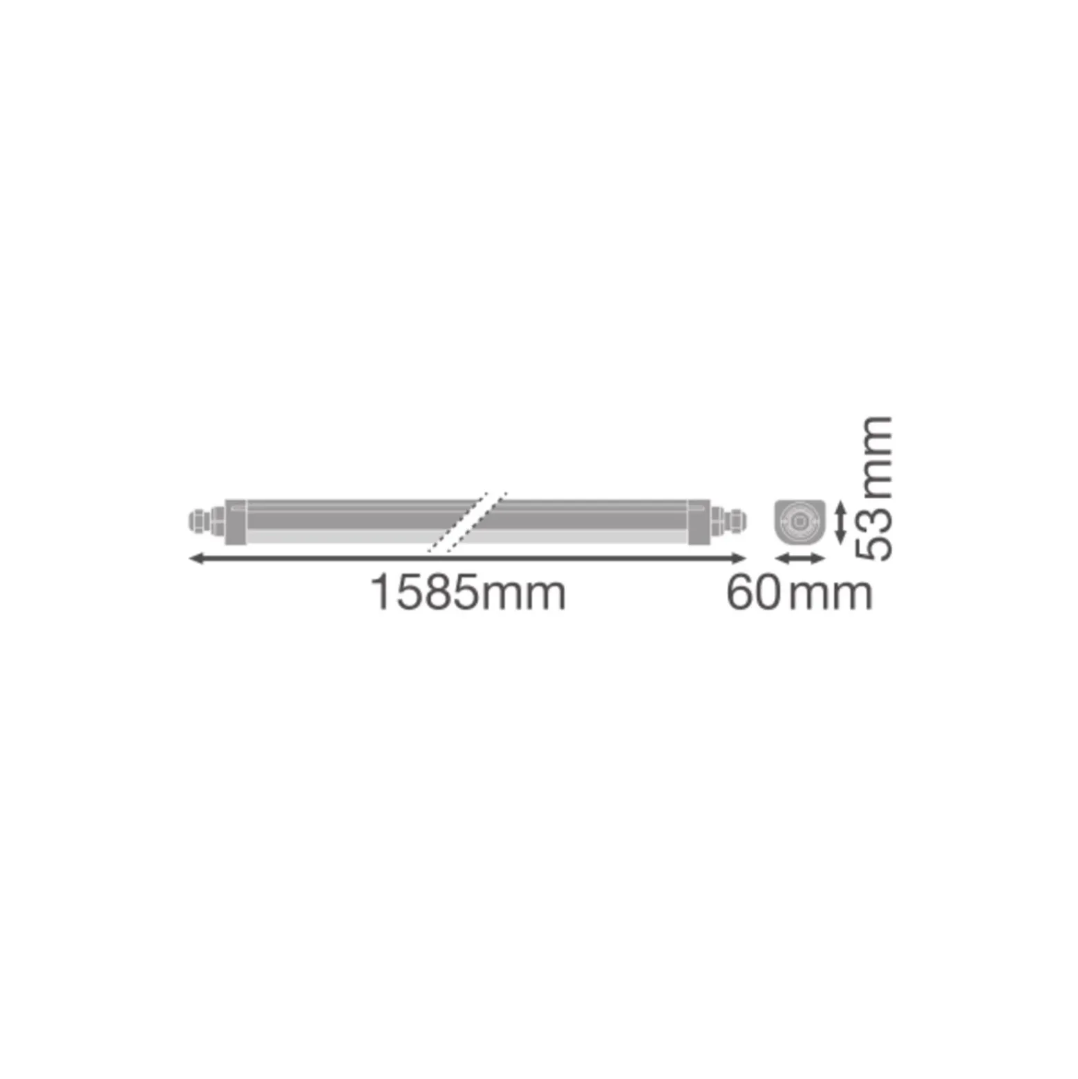 Ledvance LED Allmänbruksarmatur Vattentät 50W 6100lm - 840 Kallvit | 150cm