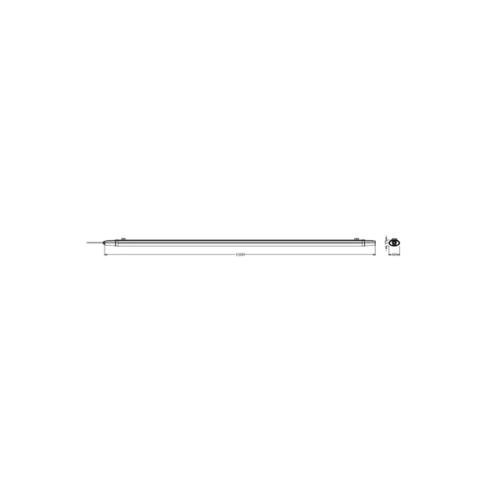 Ledvance LED Allmänbruksarmatur Vattentät Fukttät Eco Slim 48W 5520lm - 865 | 150cm