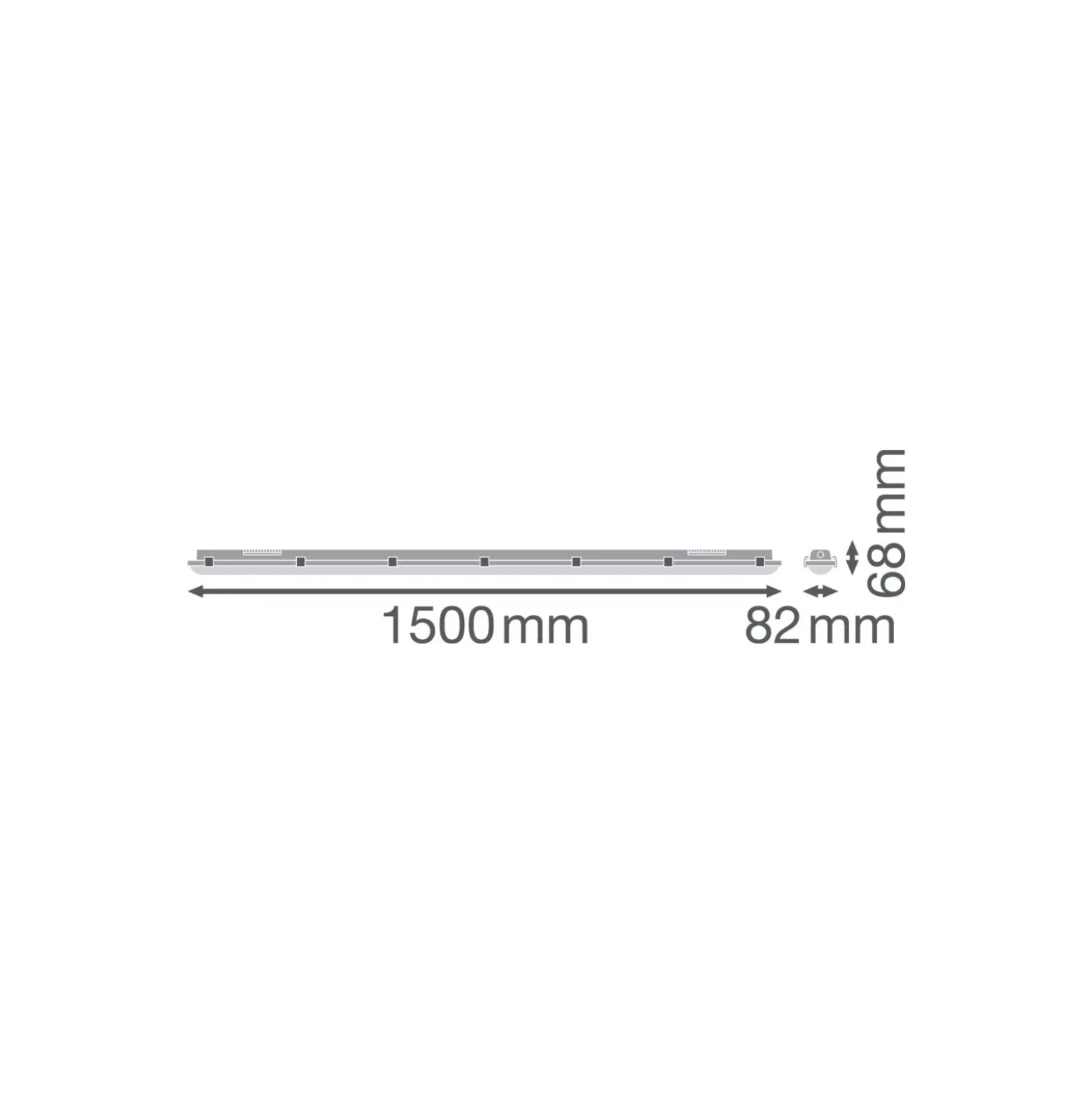 Ledvance LED Allmänbruksarmatur Vattentät Fukttät 81W 11000lm - 865 Dagsljus | 150cm
