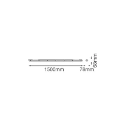 Ledvance LED Allmänbruksarmatur Vattentät Damp Proof Fit 51W 8000lm - 840-850-865 CCT | 150cm - Ersättare 2x58W