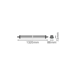 Ledvance LED Allmänbruksarmatur Vattentät Damp Proof Flex 34W 5600lm - 840 Kallvit | 120cm - 3 Timmar Nödbelysning - Ersättare 2x36W