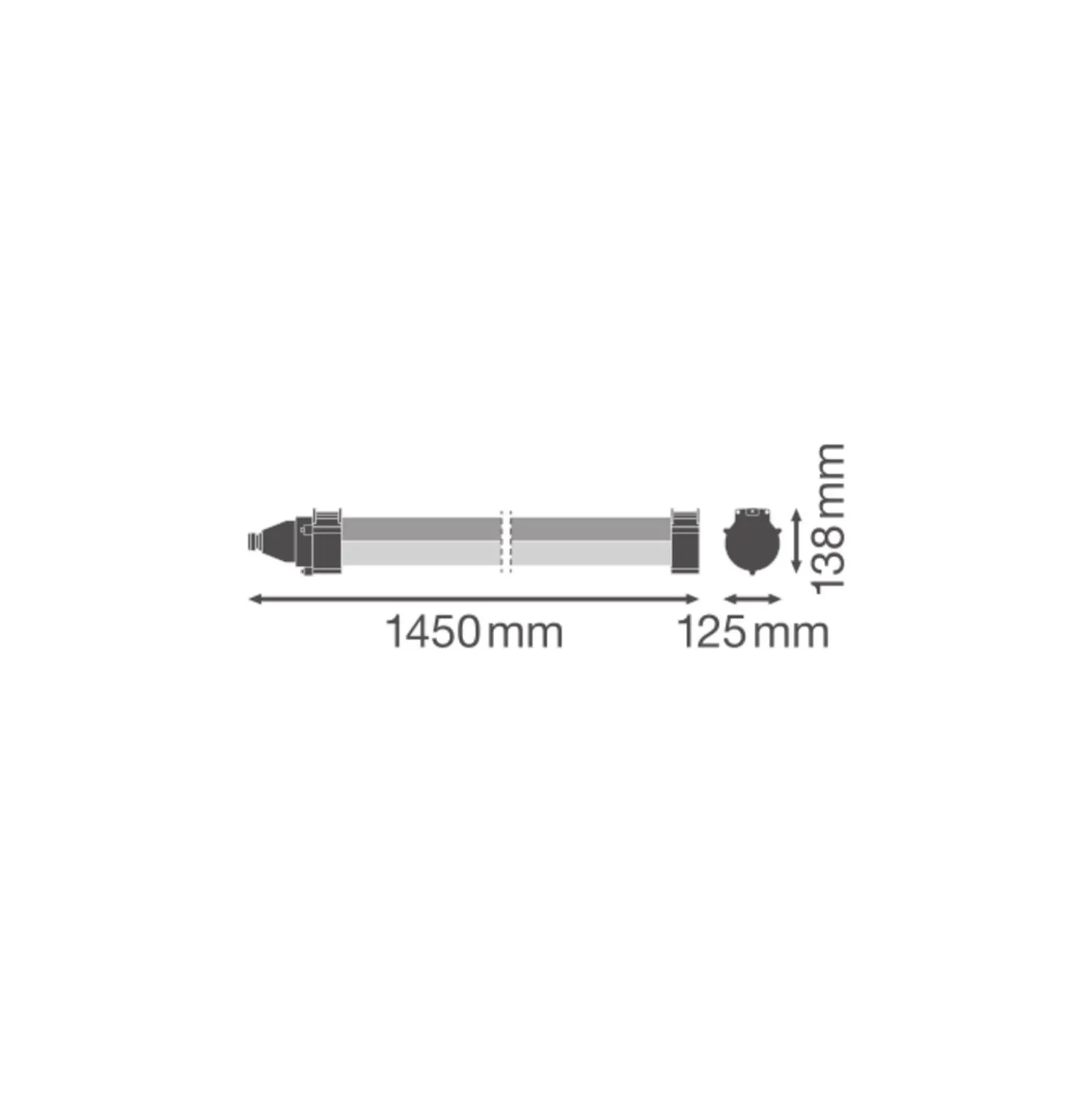 Ledvance LED Allmänbruksarmatur Vattentät Fukttät Max 30W 4000lm - 840 Kallvit| 120cm - 3 Timmar Nödbelysning - Ersättare 2x36W