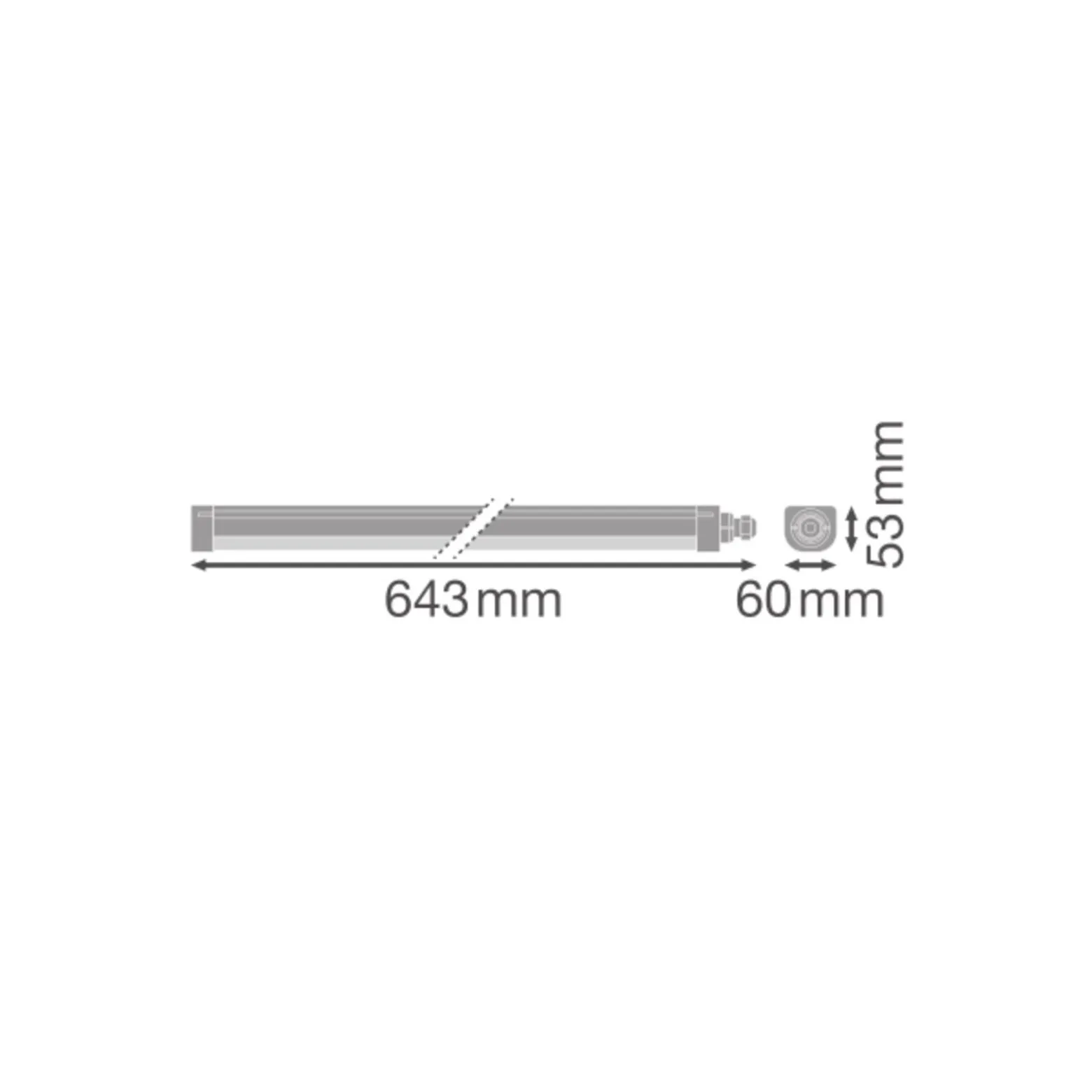 Ledvance LED Allmänbruksarmatur Vattentät 16W 1920lm - 840 Kallvit | 60cm