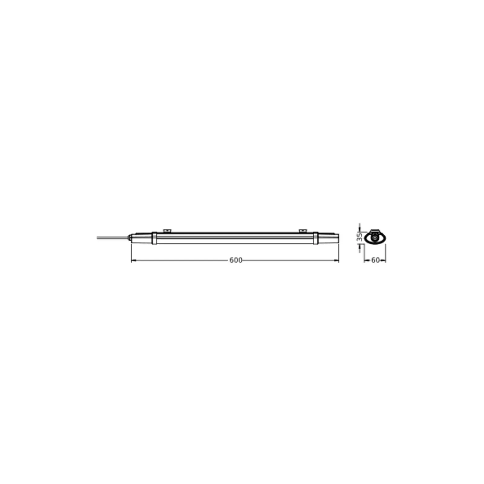 Ledvance LED Allmänbruksarmatur Vattentät Fukttät Eco Slim 18W 1980lm - 865 Dagsljus | 60cm
