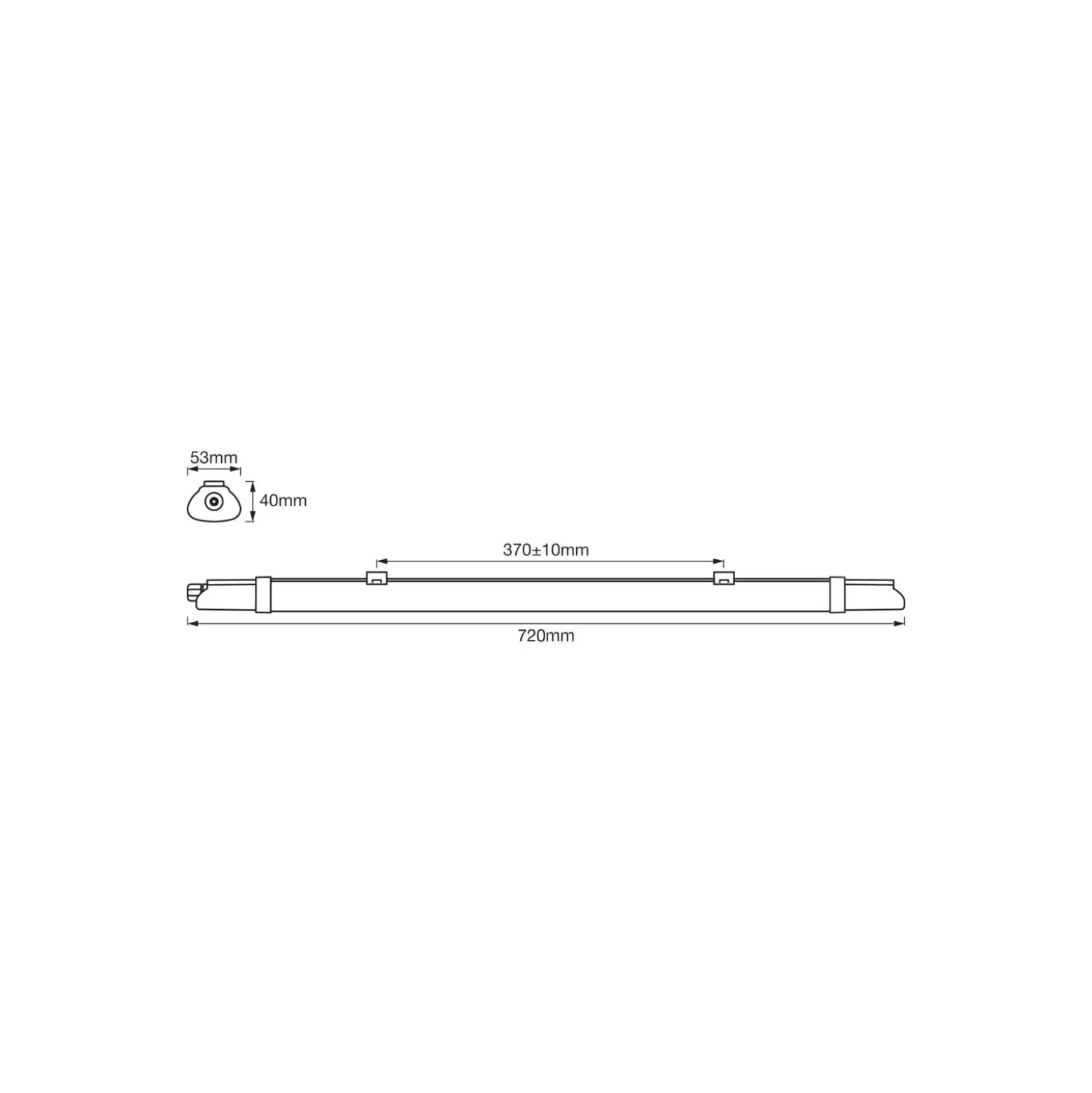 Ledvance LED Allmänbruksarmatur Vattentät Fukttät Submarine® 10W 900lm - 840 Kallvit | 71cm