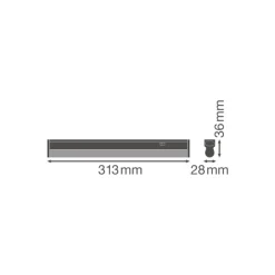 Ledvance LED Allmänbruksarmatur Linear Kompakt Växla 4W 450lm - 840 Kallvit | 30cm