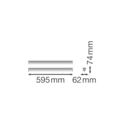 Ledvance LED Allmänbruksarmatur Linjär Ultra Output Gen2 Stål Vit 21W 3062lm - 830-840 CCT | 60cm - Dali Dimbar - Ersättare 2x18W