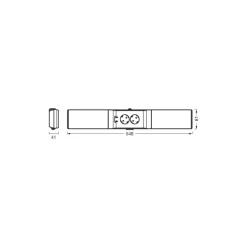 Ledvance LED Allmänbruksarmatur Undercabinet Sockel Trimlös Svart 10W 500lm - 830 Varm Vit | 55cm - med USB