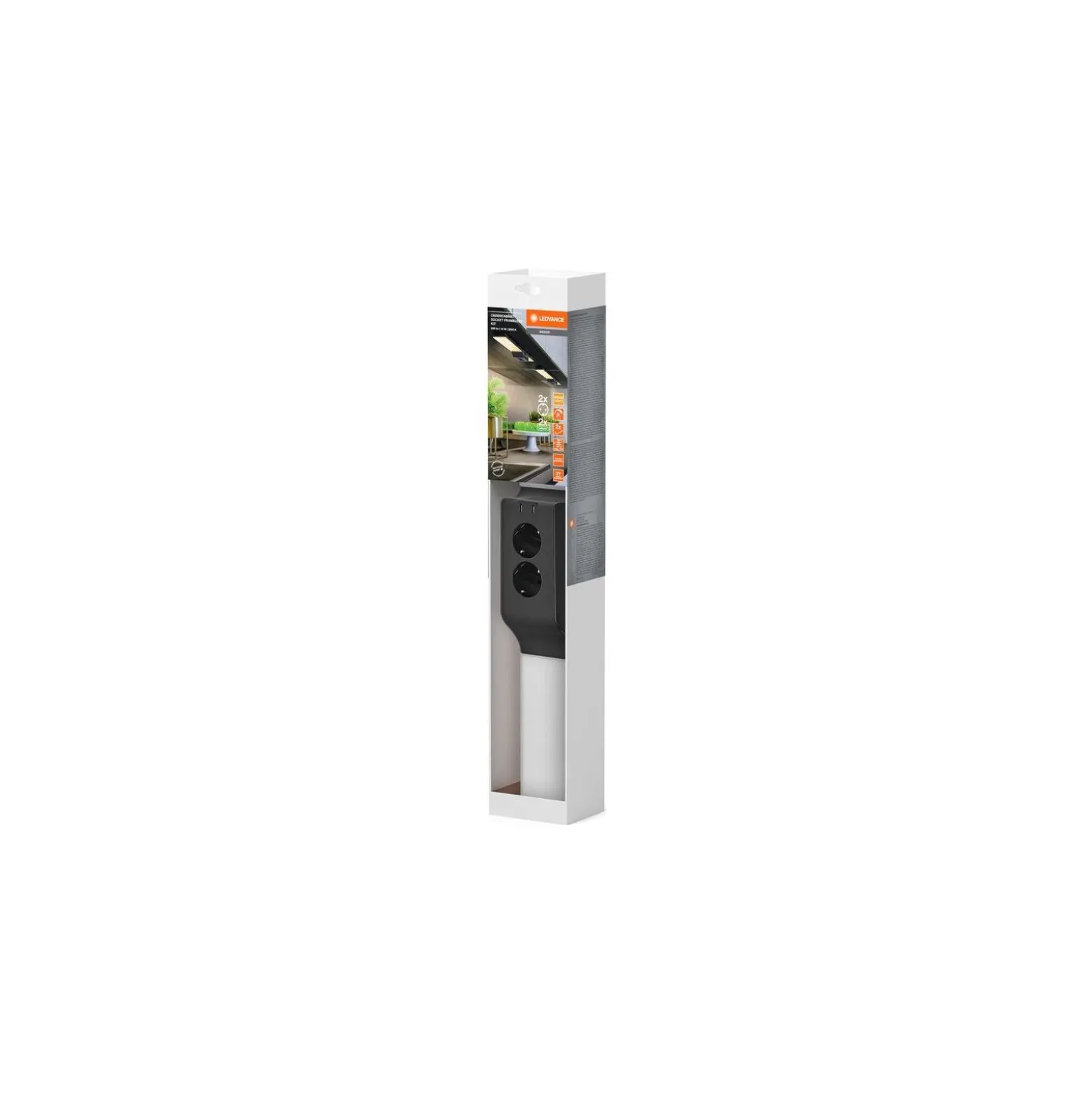 Ledvance LED Allmänbruksarmatur Undercabinet Sockel Trimlös Svart 10W 500lm - 830 Varm Vit | 55cm - med USB
