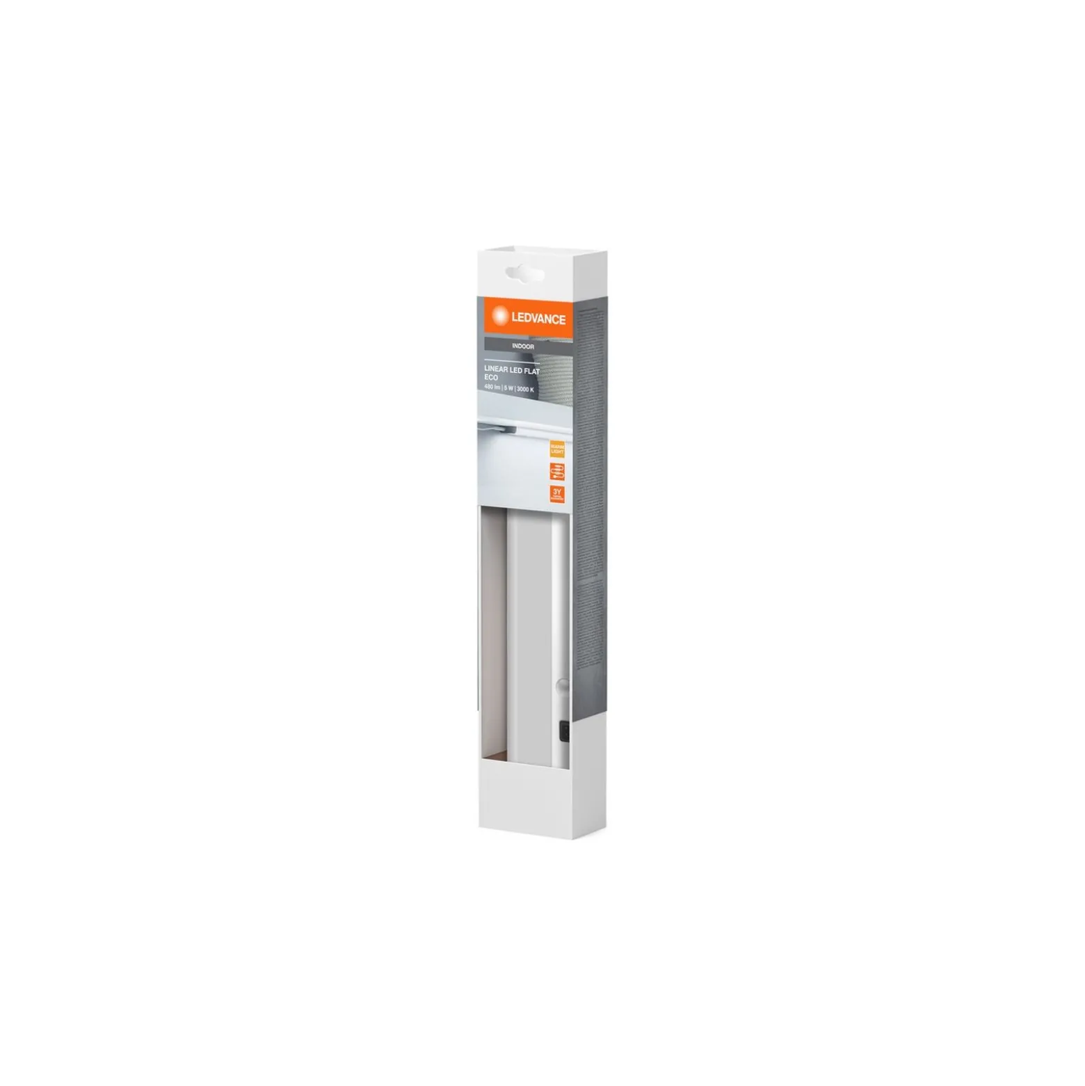 Ledvance LED Allmänbruksarmatur Linjär Platt Eco Aluminium Silver 6W 300lm - 830 Varm Vit | 30cm - Ersättare 7W