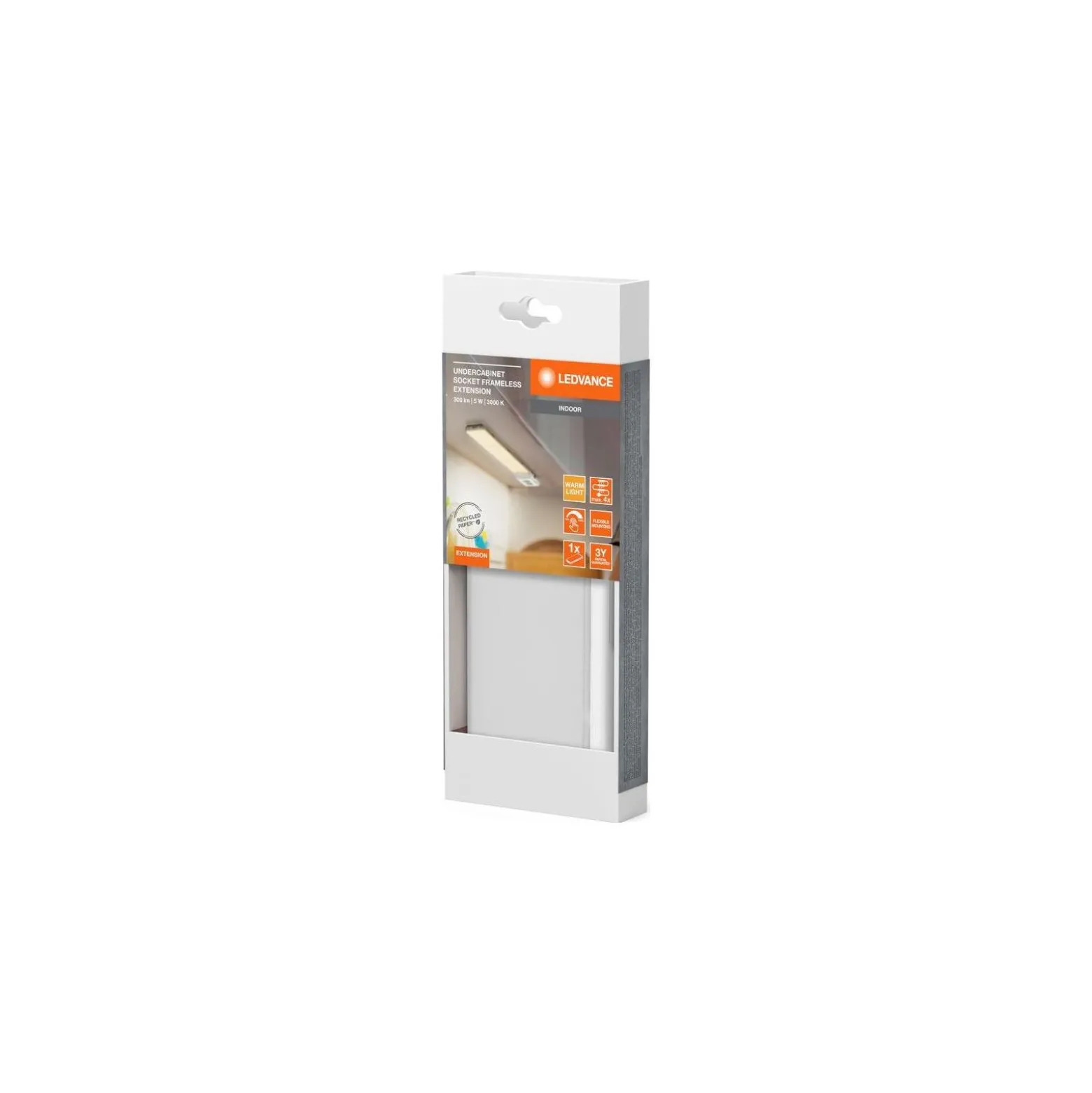 Ledvance LED Allmänbruksarmatur Undercabinet Sockel Trimlös Vit 3.85W 250lm - 830 Varm Vit | 18cm - Fjärrkontroll