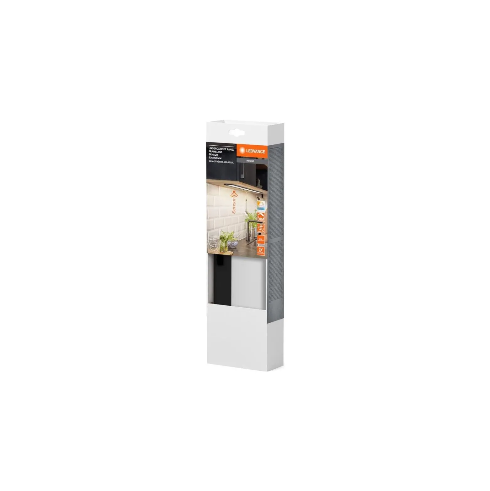 Ledvance LED Allmänbruksarmatur Undercabinet Panel Trimlös Svart 5W 220lm - 830 Varm Vit | 30cm - Fjärrkontroll
