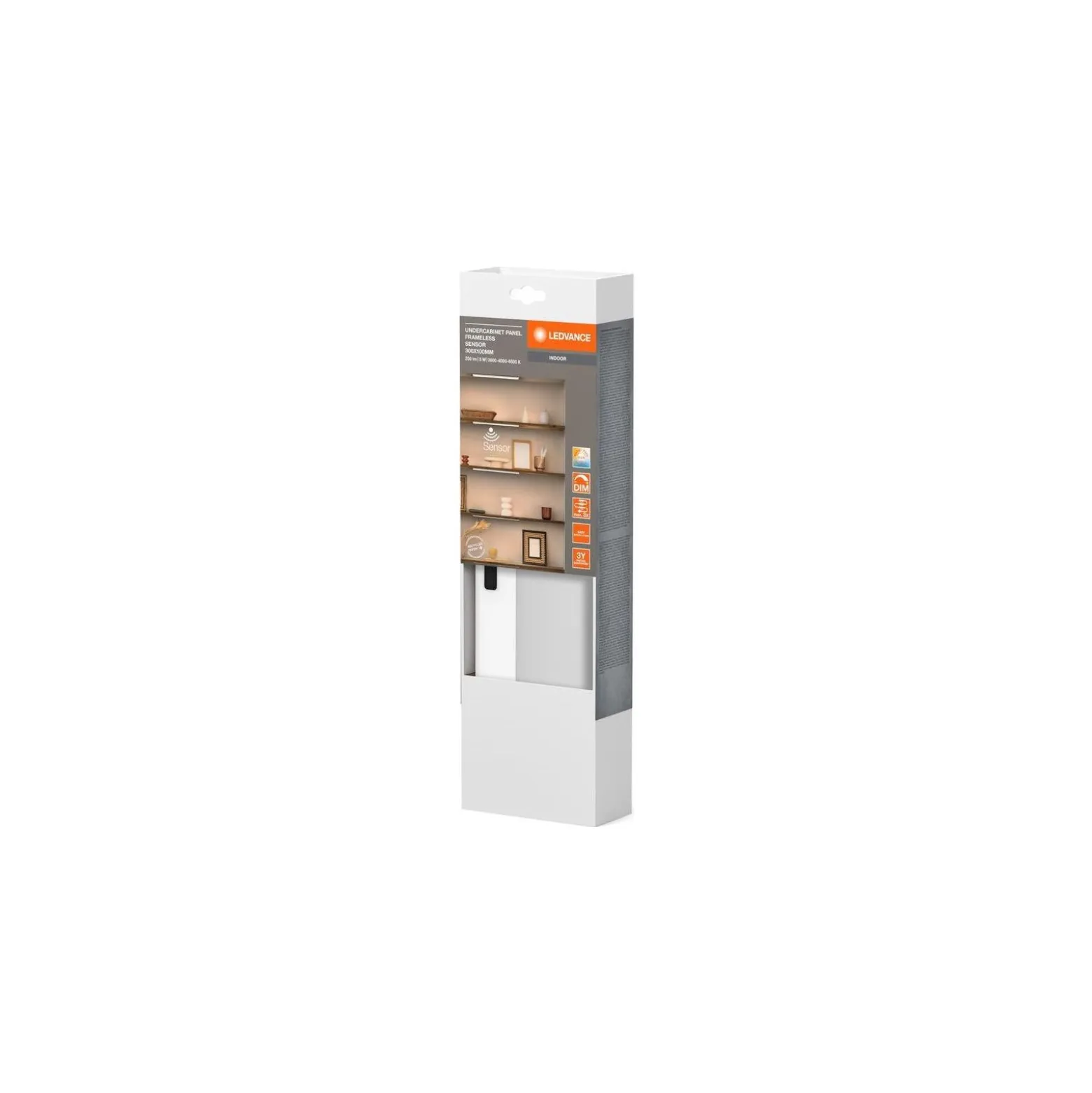 Ledvance LED Allmänbruksarmatur Undercabinet Panel Trimlös Vit 5W 220lm - 830 Varm Vit | 30cm - Fjärrkontroll